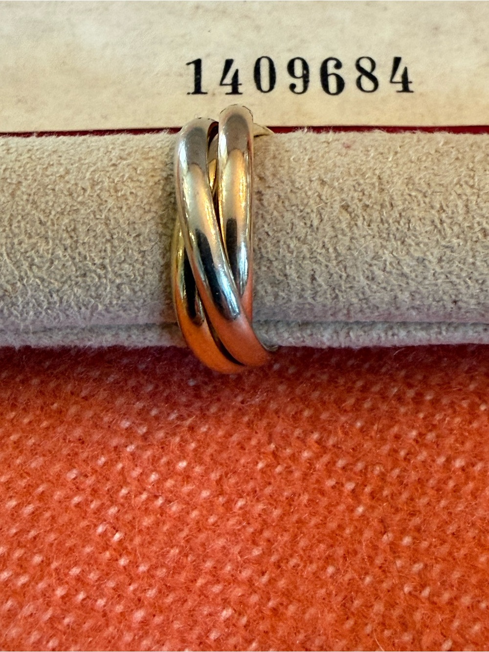 Vintage Cartier Trinity Ring 18K Tri-Gold with Certificate 1992 Size 5 1/2-6 - Picture 3 of 12